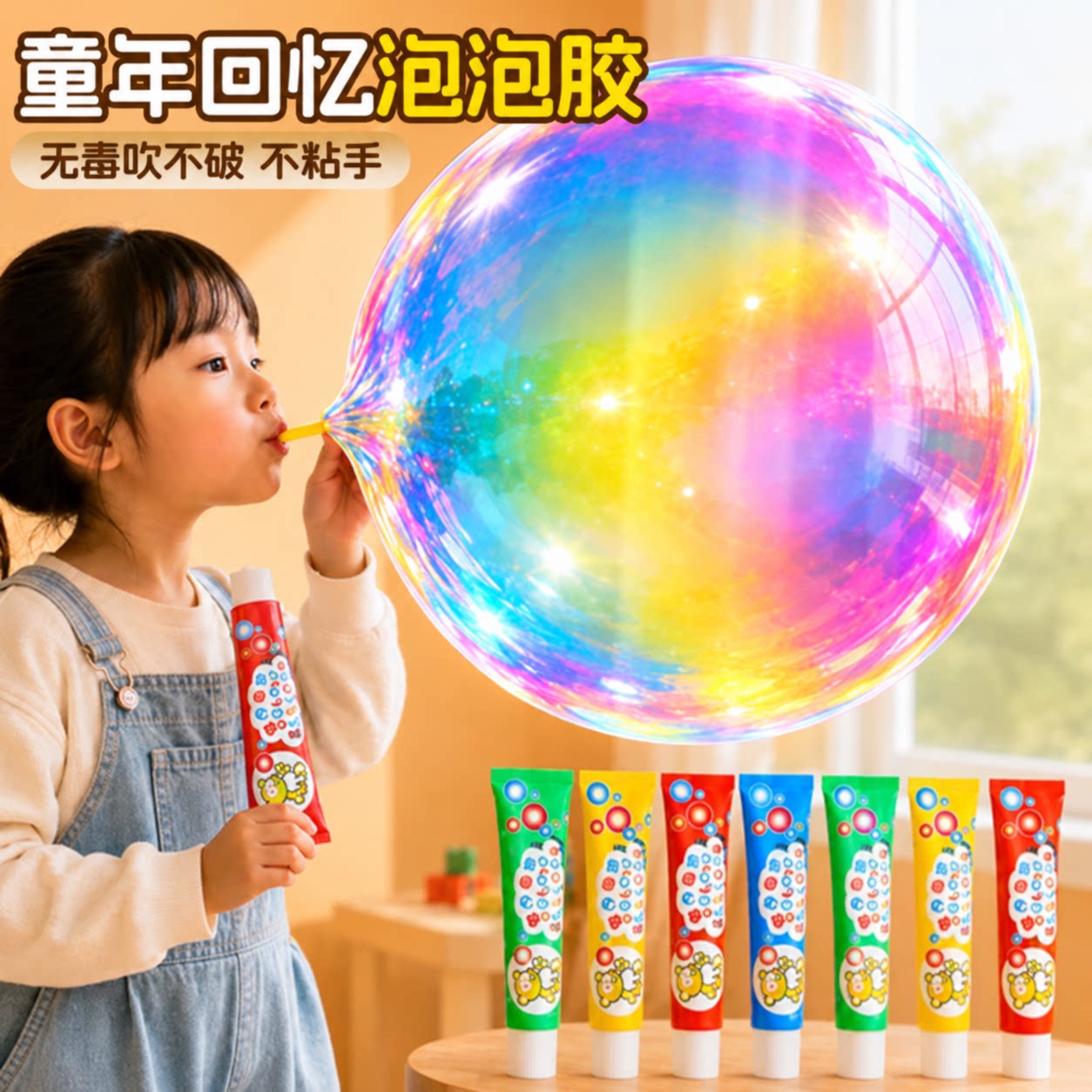 儿童吹泡泡胶玩具给力比利吹波球起吹泡胶泥女孩网红爆款无怀旧毒
