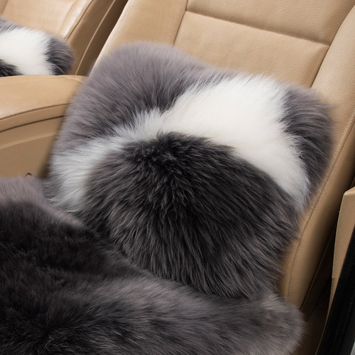 汽车车载羊毛腰靠冬季毛绒保暖护腰皮毛一体车用靠背创意个性通用