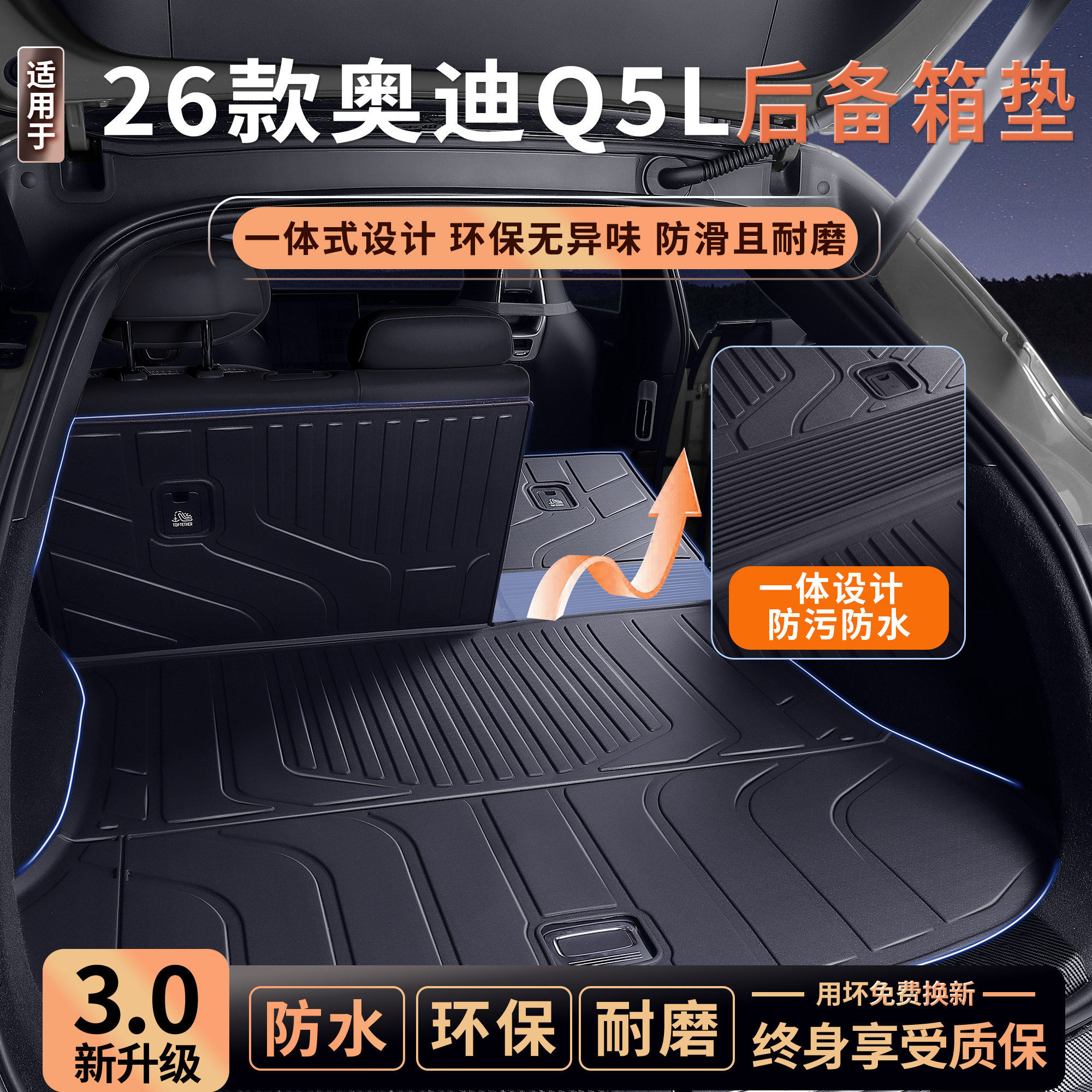适用奥迪Q5L2026款TPE后备箱垫