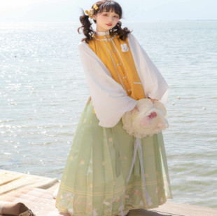 云麓集兔啾原创明制圆领短比甲立领衫马面裙日常汉服女套装春夏秋