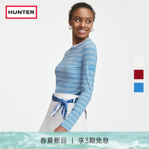 HUNTER女士LOGO圆领长袖T恤