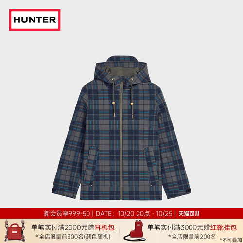 HUNTER秋季格纹连帽夹克