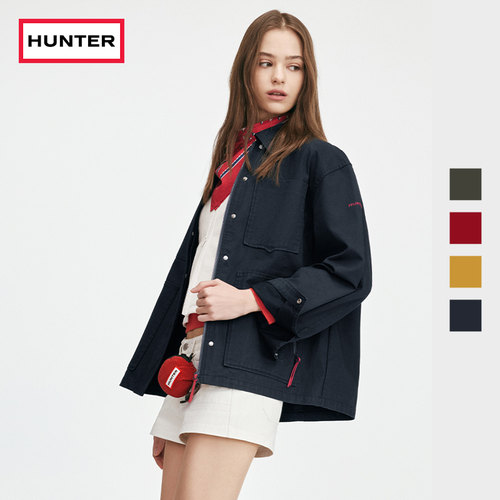 HUNTER男女款多口袋油蜡布短外套