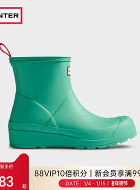 HUNTER雨鞋女鞋户外露营酷玩雨靴厚底防水防滑矮筒短靴胶鞋涉水鞋