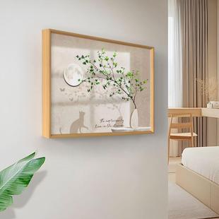 简约现代电表箱装饰画原木风免打孔电源总开关遮挡强电箱餐厅挂画