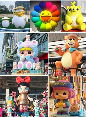 大型玻璃钢吉祥物娃娃卡通人物雕塑Ip泡沫模型立体门头装饰定制