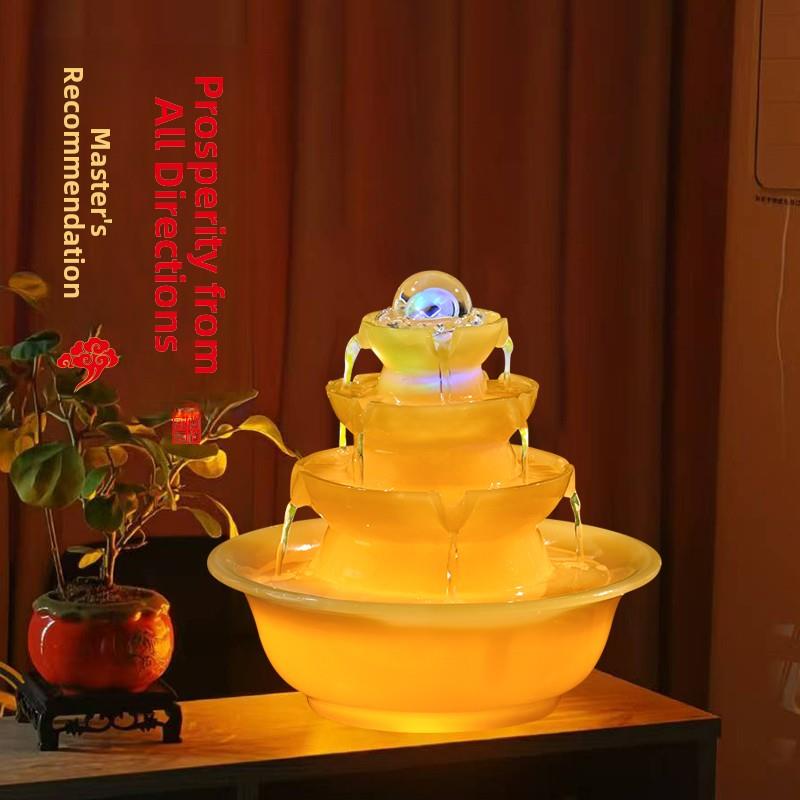 办公室八方来财风水轮流水摆件循环水招财客厅茶桌凤水球乔迁送礼