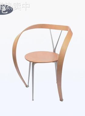 轻奢餐椅中古飘带椅意式简约Revers Chair设计师异形扶手休闲椅子