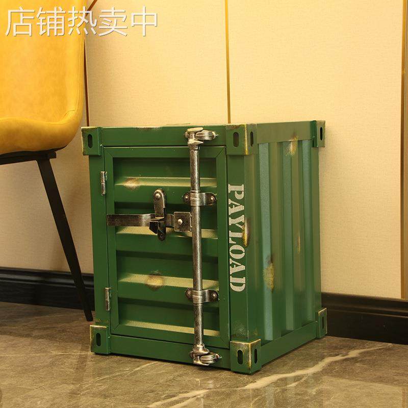 复古集装箱柜子模型摆件酒吧居家装饰客厅金属工艺品创意摄影道具
