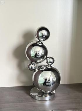 北欧创意烟灰几何水晶分子球摆件卧室客厅电视柜样板房家居装饰品