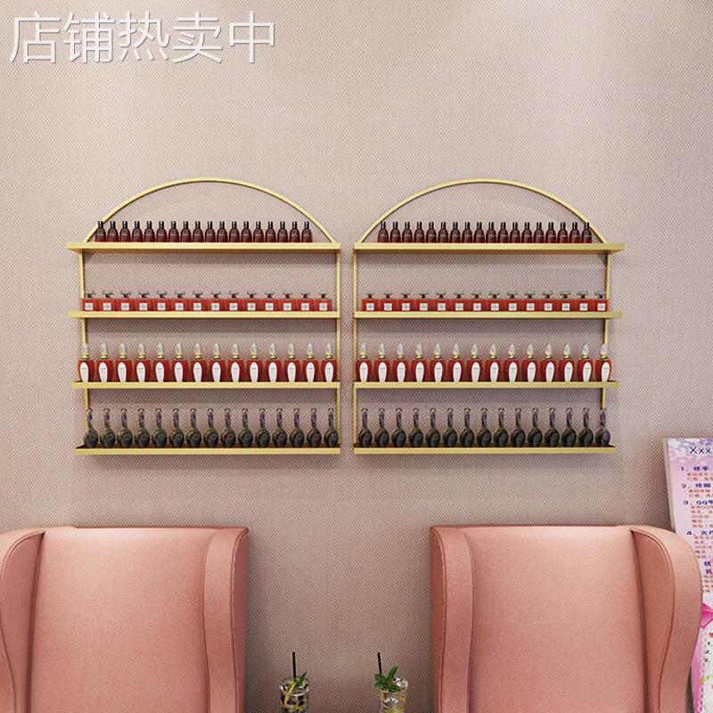 美甲架子展示架网红指甲油架子美甲架子铁艺壁挂甲油胶墙上置物架