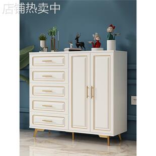 轻奢斗柜美式客厅靠墙储物柜抽屉柜北欧卧室实木五斗橱木质收纳柜