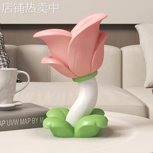 高级感郁金香树脂工艺品桌面收纳摆件客厅电视柜酒柜茶几装 饰品