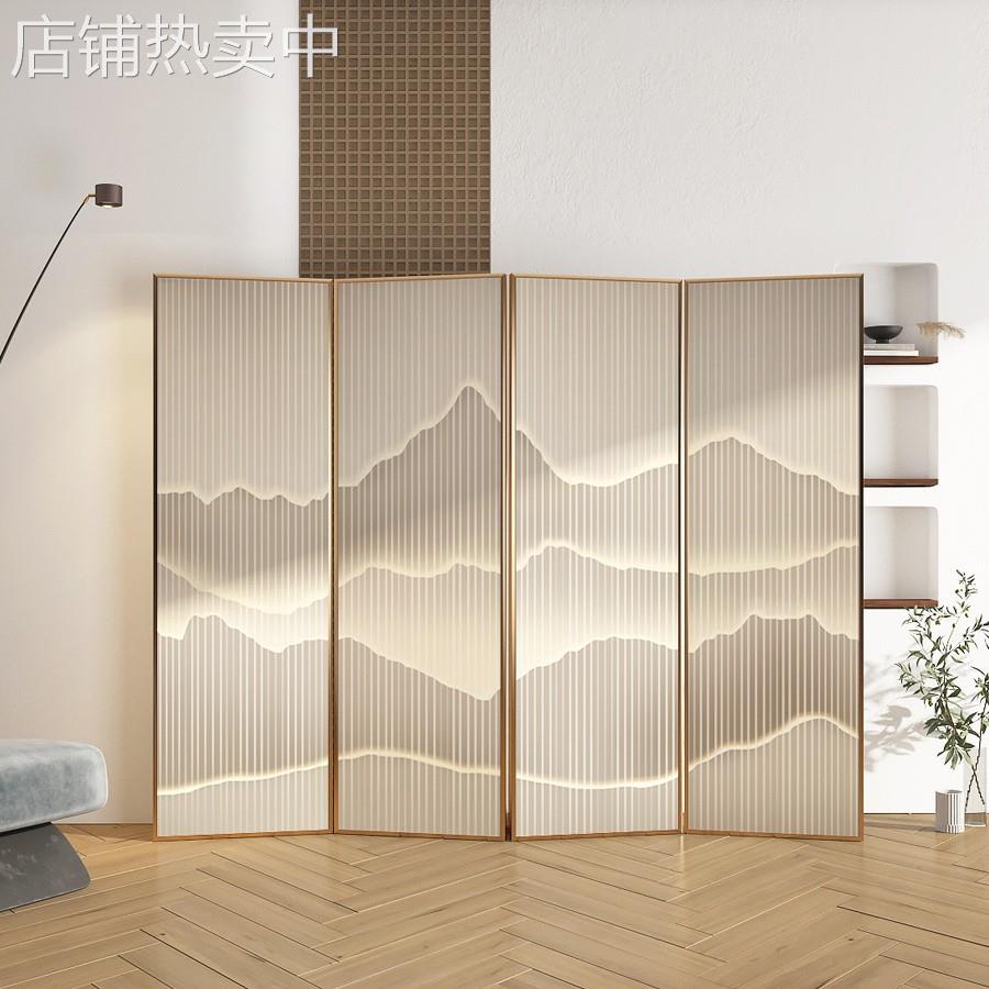 铝合金屏风隔断客厅轻奢简约现代中式折叠移动山水酒店办公室遮挡