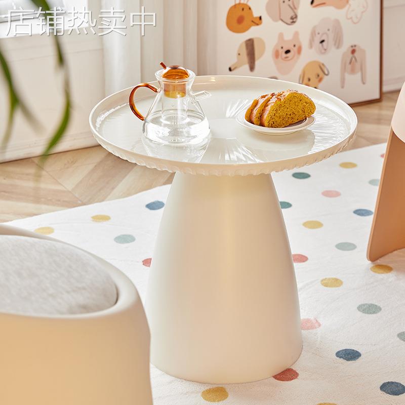 现代北欧创意圆形茶几家用小户型客厅多功能透明边几简约小茶桌