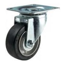 STM-75 VA底板81x81mm孔距63x63 mm 3寸黑色橡胶铝芯聚氨酯活动轮