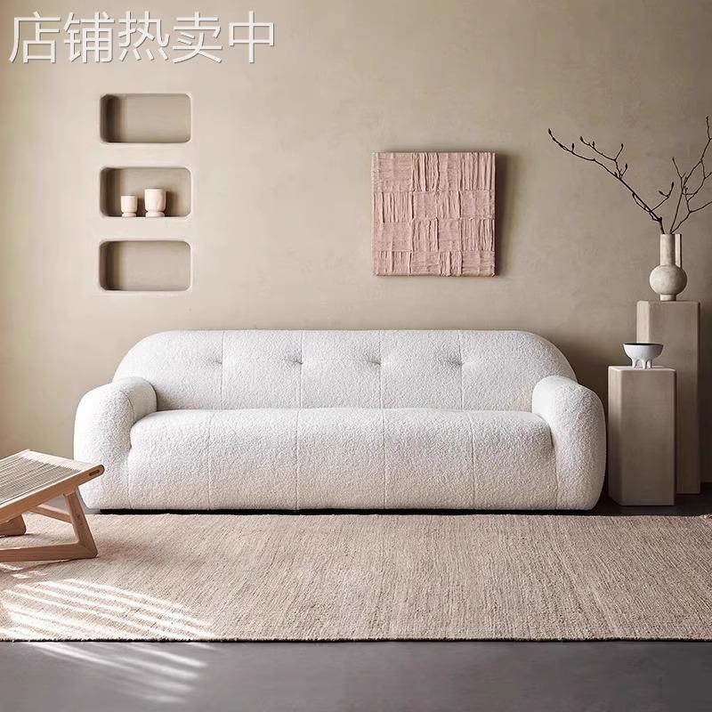 北欧轻奢布艺沙发设计师创意酒店民宿客厅接待会客休闲多人沙发椅
