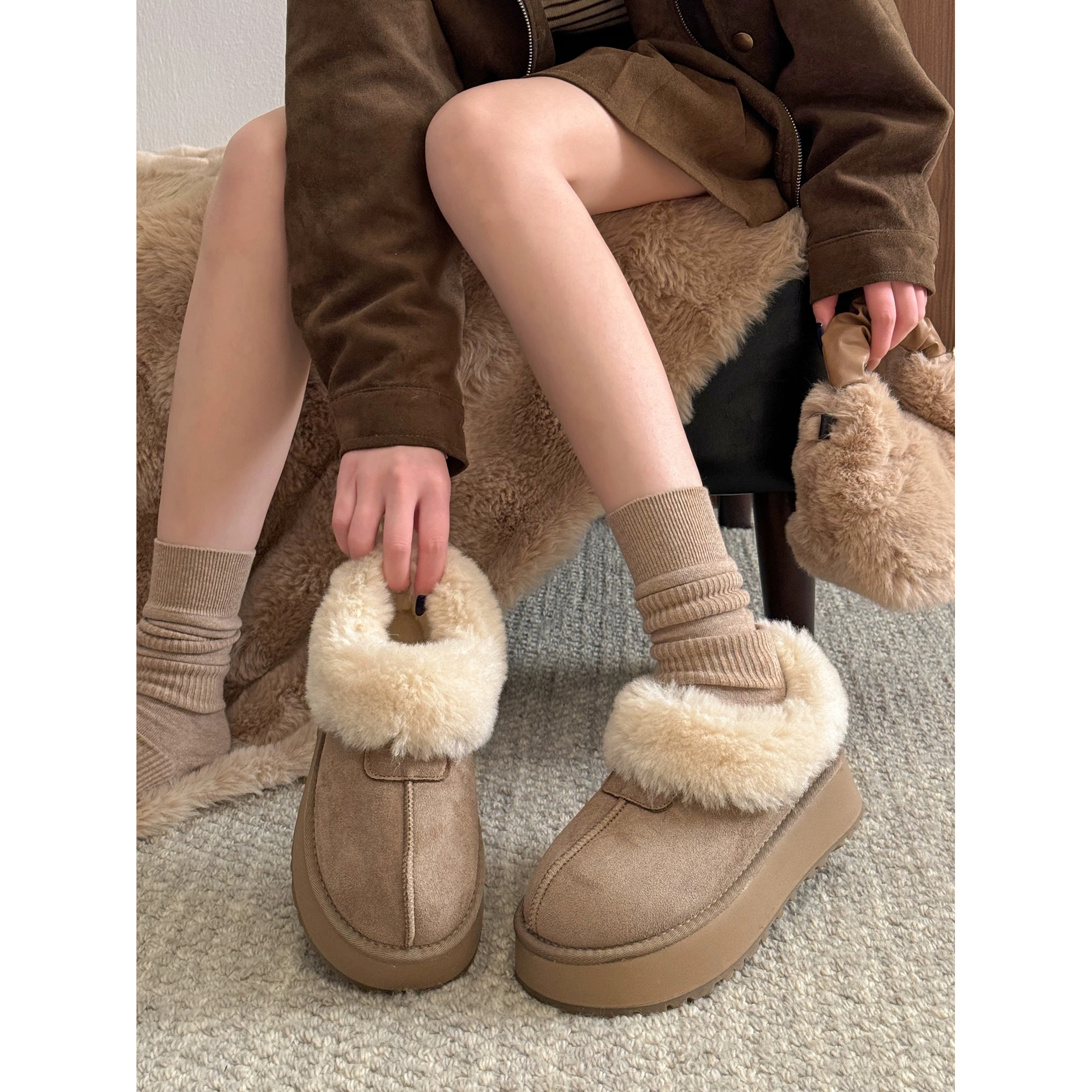 厚底雪地靴女款2025新秋冬