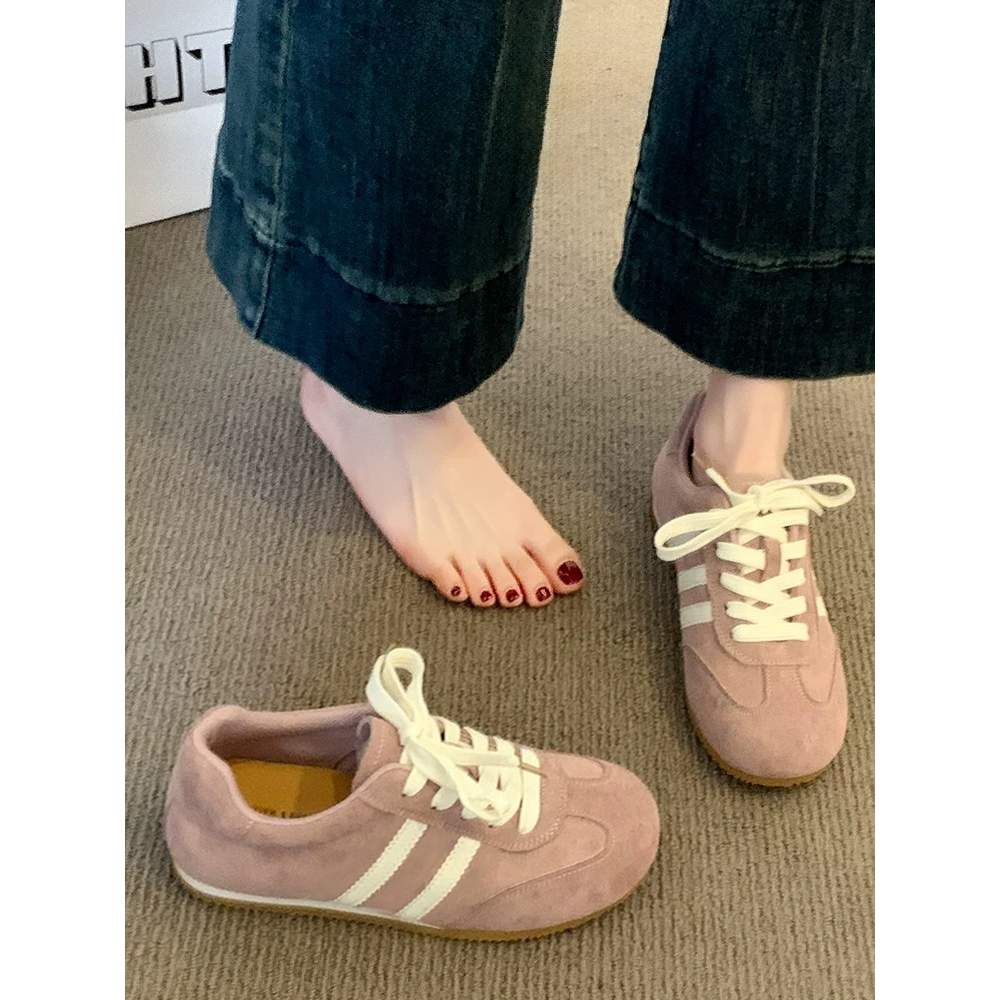 粉色阿甘鞋女2025新款爆春