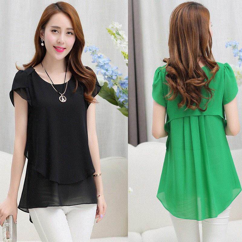 Short sleeved Versatile Belly Chiffon shirt 2017 summer new pattern Easy Large Mid length version Waist jacket Korean Editionin the Women's clothing/Boutique , Lace shirt/Chiffon shirt  category - from Buy2taobao.com to provide professional Taobao agent buy service