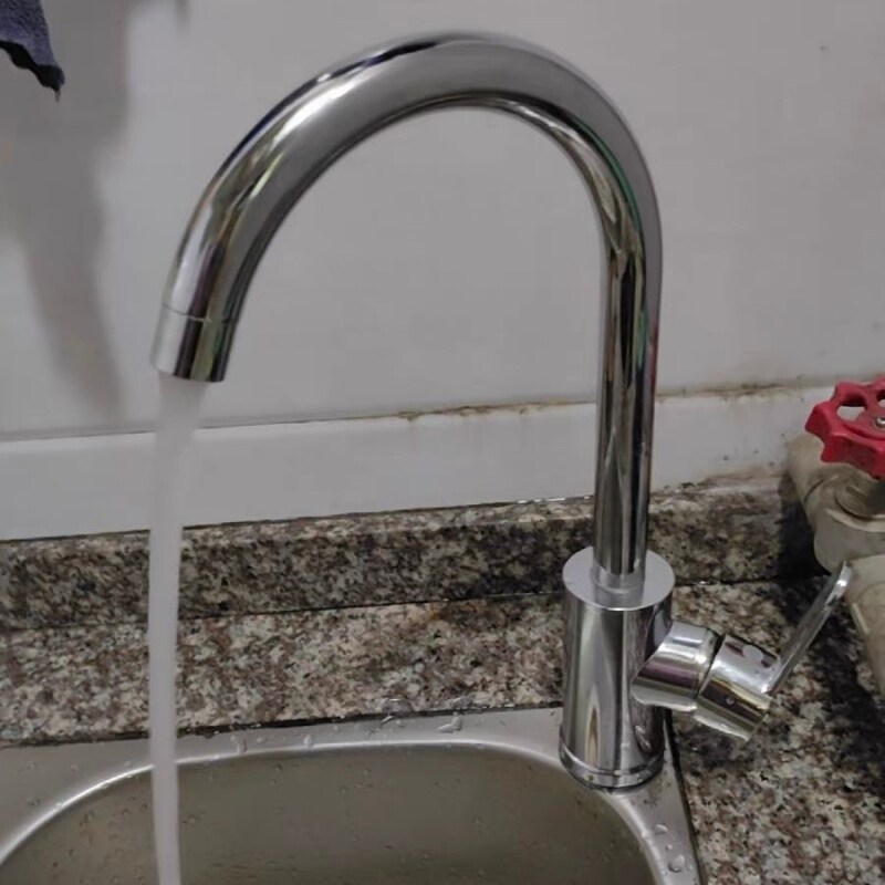 不锈钢洗碗池防溅厨房冷热滚珠水龙头二合一洗菜盆家用大弯大七