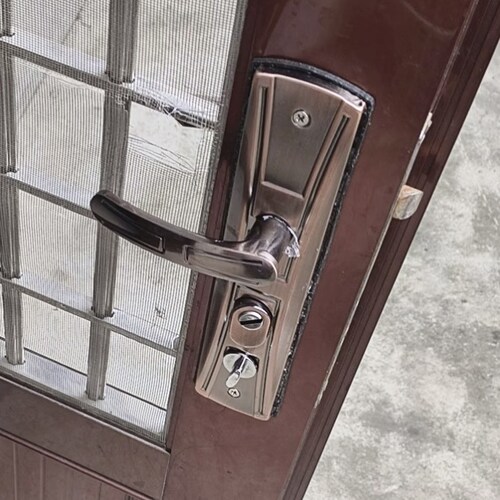 老式大门左右可调防盗门把手通用型红古铜家用手柄门配件孔距235