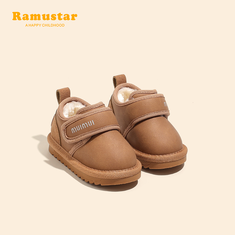 宝宝雪地靴加绒加厚短靴婴儿棉鞋