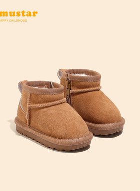 宝宝雪地靴冬季新款男小童棉靴子软底女宝短靴加绒保暖女婴儿棉鞋