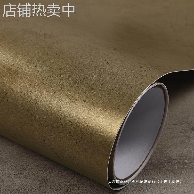 墙纸自粘复古北欧壁纸橱柜门翻新贴纸深色家具贴纸即时贴自贴壁纸