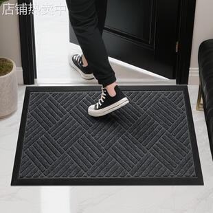 跨境北欧涤纶刮沙除尘防滑垫入户门地垫橡胶垫耐脏家用毛毯