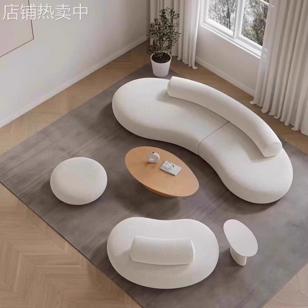 北欧现代设计师弧形组合沙发美容院别墅区售楼部酒店工作室沙发