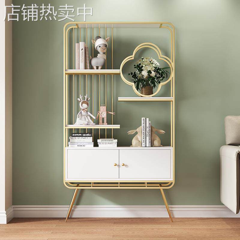 北欧铁艺置物架客厅收纳架多层创意隔断落地书架办公室轻奢展示架