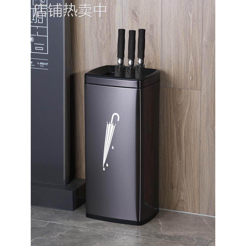 酒店大堂不锈钢雨伞桶商用立式方形门口轻奢置伞收纳架放雨伞筒