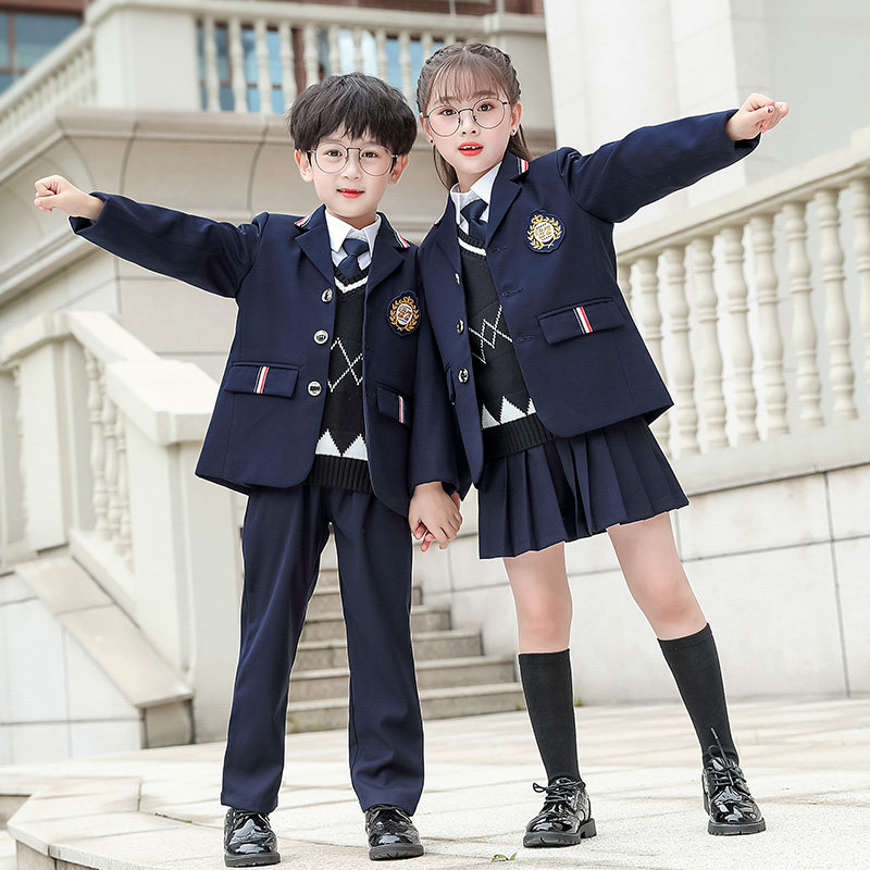 儿童班服春秋三件套正装冬装英伦学院风小学生校服西装幼儿园园服