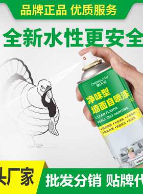 墙面自喷漆修补一喷白水性翻新漆白色修复涂鸦底漆家用乳胶漆