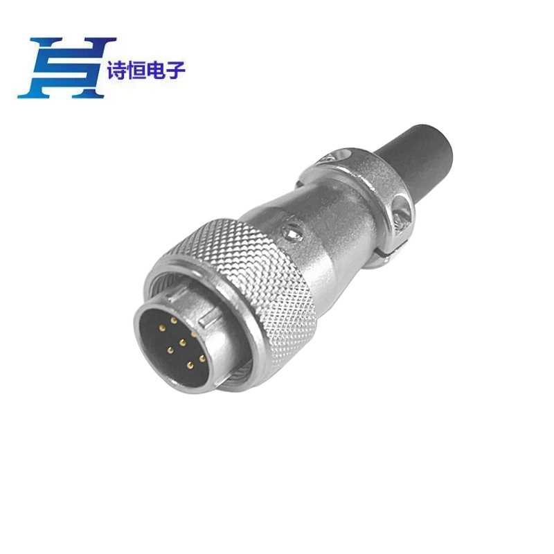 WS16航空插头工业设备电缆连接器WS16-7芯方形法兰母头航空插座