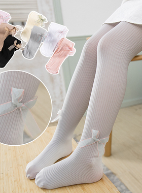 儿童连裤袜春秋夏薄款跳舞白色丝袜宝宝女童打底裤练功舞蹈袜演出