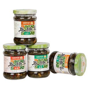 包邮 镇江扬中特产三叶咸秧草组合四种口味180克*4瓶泡菜咸菜野菜