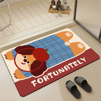 卡通浴室地垫硅藻泥软垫房间门口门垫家用不规则吸水防滑速干脚垫