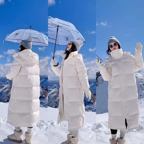 本命年马到成功工装中戏长款男女同款加厚抗风面料90白鸭绒中长款