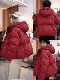 羽绒服女新年圣诞红色加厚 子带盖90鹅绒云朵泡芙面包短款 袖