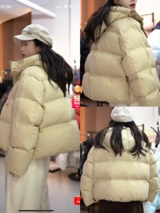 羽绒服 奶黄包90鹅绒加厚泡芙全身充绒短款