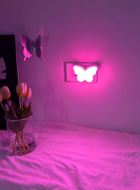 爱越狠要越粉~氛围灯卧室情调床头情侣浪漫睡眠灯节能光控小夜灯