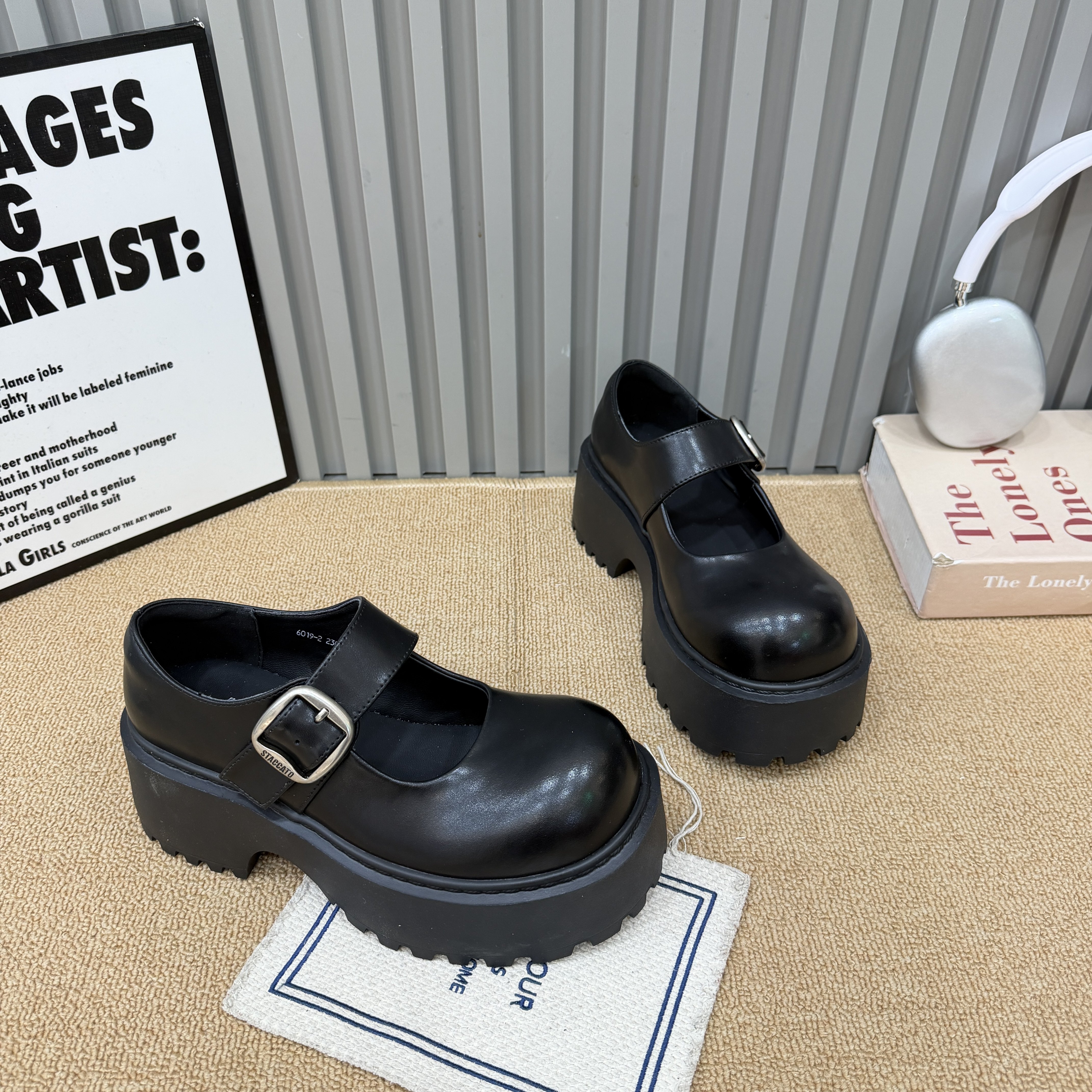 真皮厚底乐福鞋女2026春季新款百搭休闲小皮鞋增高魔术贴舒适洋气,女鞋,乐福鞋（豆豆鞋）,淘宝优惠券,粉丝福利购,淘宝优惠卷