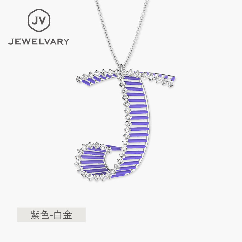 JEWELVARY卓法利珠宝 中号珐琅彩版字母钻石项链 18k金字母项链-J在类目 珠宝/钻石/翡翠/黄金, 钻石首饰（新）, 颈饰中 - 来自Buy2taobao.com提供专业的淘宝代购服务