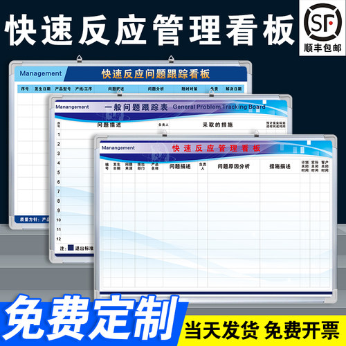 【快速反应管理看板】白板定制