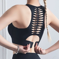 Đồ lót thể thao nữ lưng rỗng chống sốc chống chảy xệ chạy chuyên nghiệp rập khuôn tập hợp áo ngực yoga tập thể dục - Đồ lót thể thao áo yoga