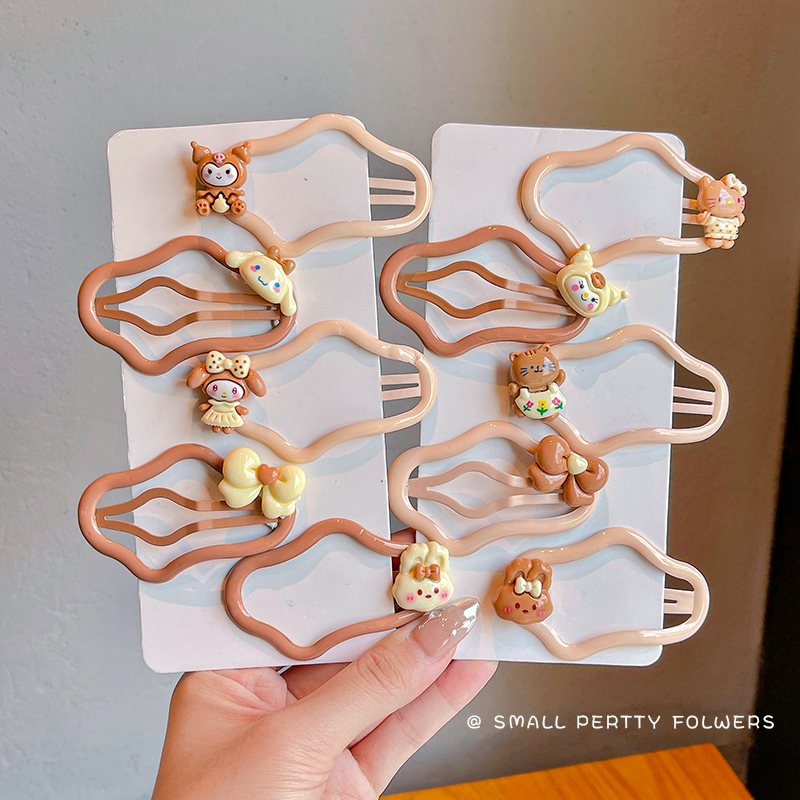 咖色云朵发夹儿童碎发整理神器女童前额刘海bb夹侧边夹后脑勺发饰