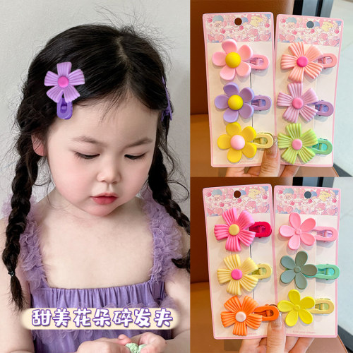 儿童网红花朵发夹女童侧边刘海碎发夹宝宝头饰可爱甜美发卡鸭嘴夹