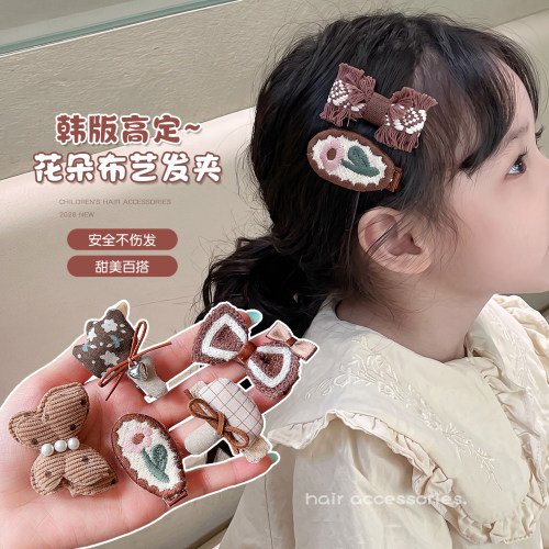 韩版秋冬手工发夹女童高颜值甜美百搭儿童发卡头饰女孩侧边夹发饰